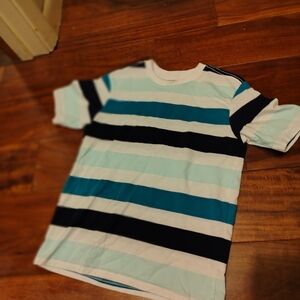 Striped Kids Shirt - Blue and White